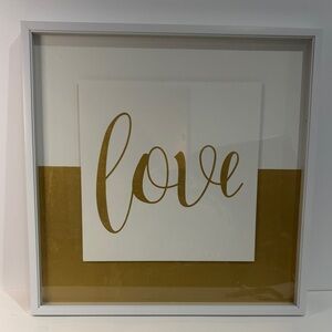 Gold and White Love Wall Art
